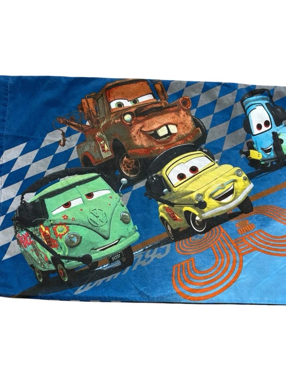 Disney Pixar Cars 2 WGP Lightning McQueen Set Twin Fitted Sheet & Pillowcase